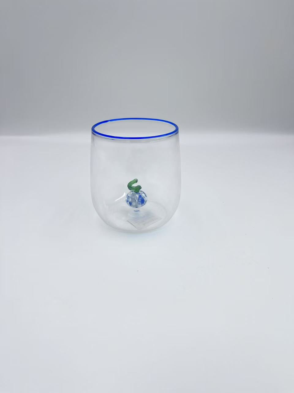Transparent Glass Cup with Artistic Inner Sculpture
