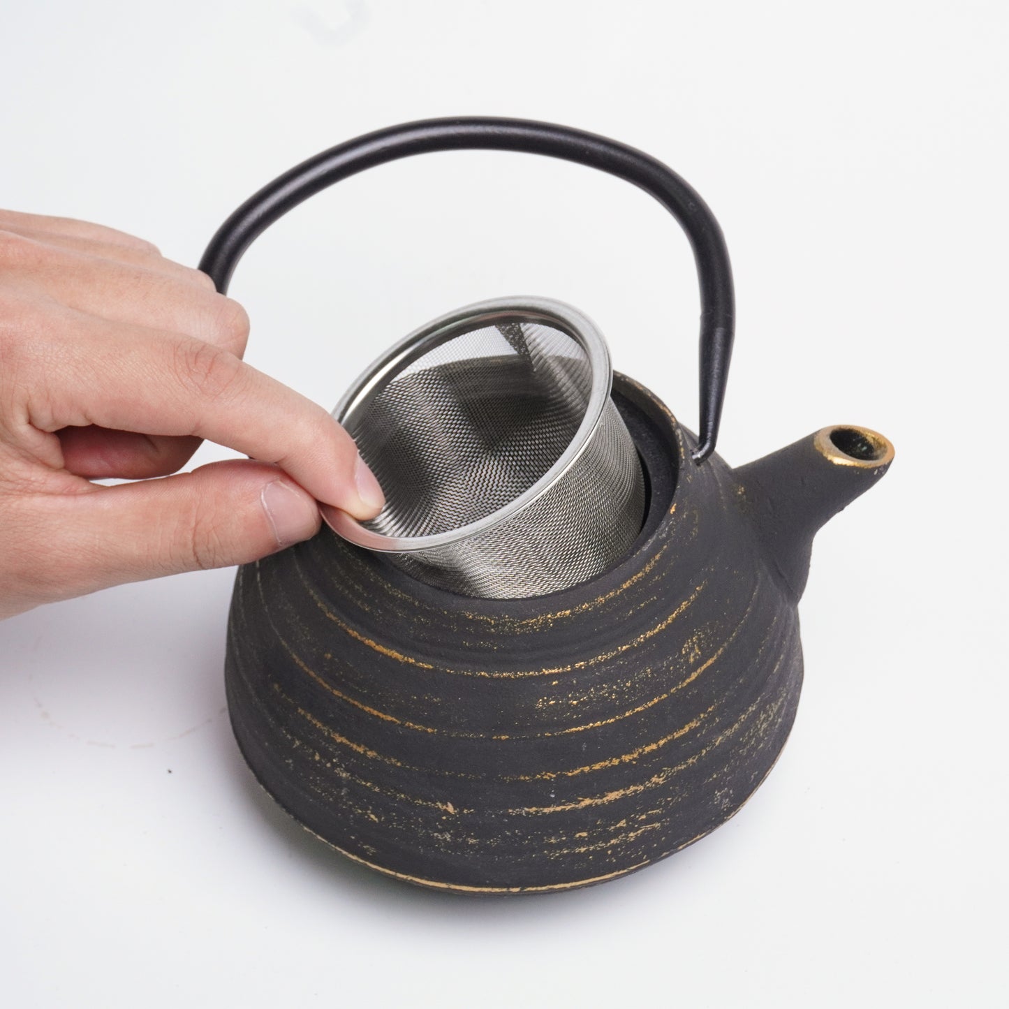 Black & Gold Cast Iron Teapot | Ancient Charm with Handcrafted Soul