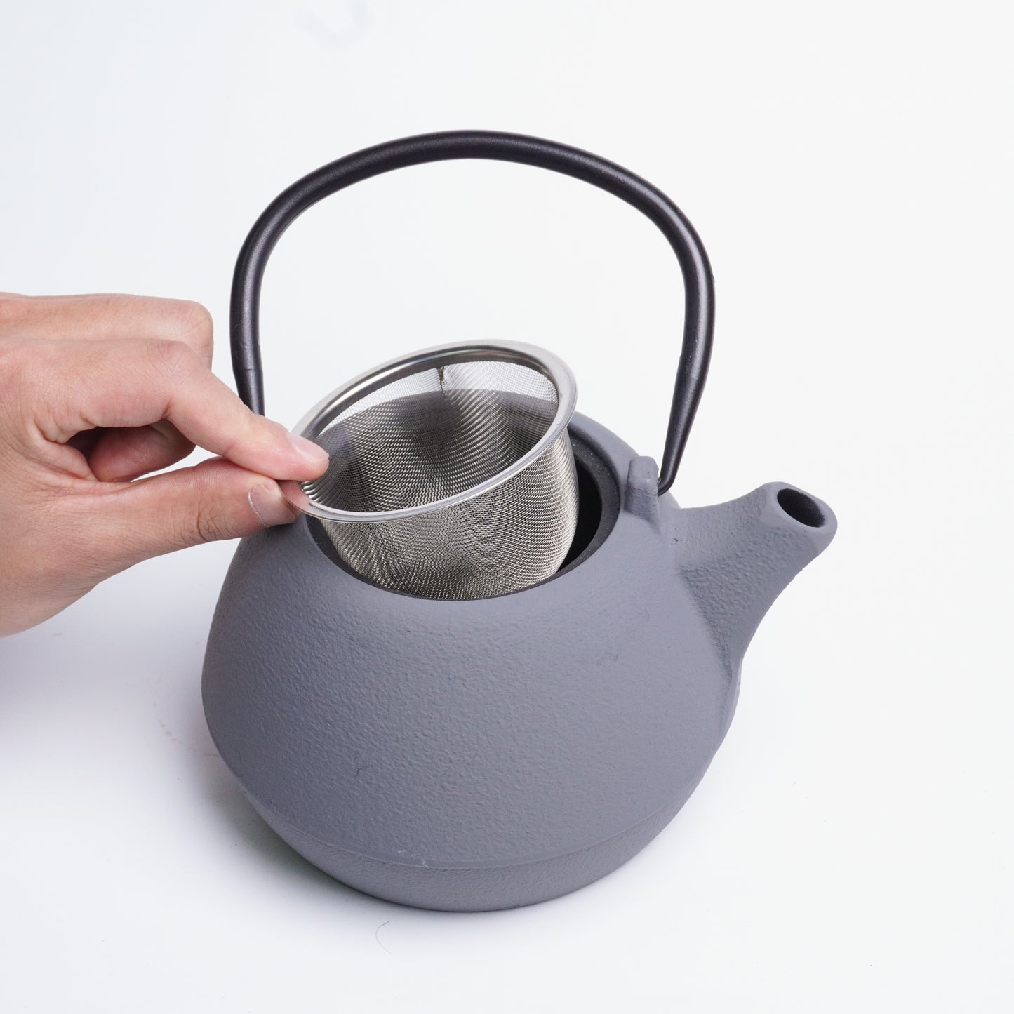 Matte Gray Minimalist Cast Iron Teapot | Beauty in Simplicity for Modern Living