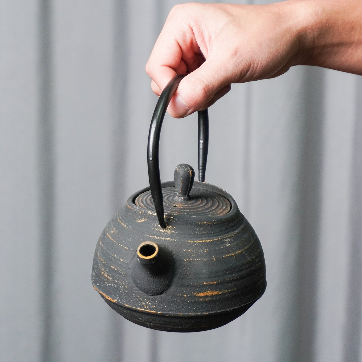 Black & Gold Cast Iron Teapot | Ancient Charm with Handcrafted Soul