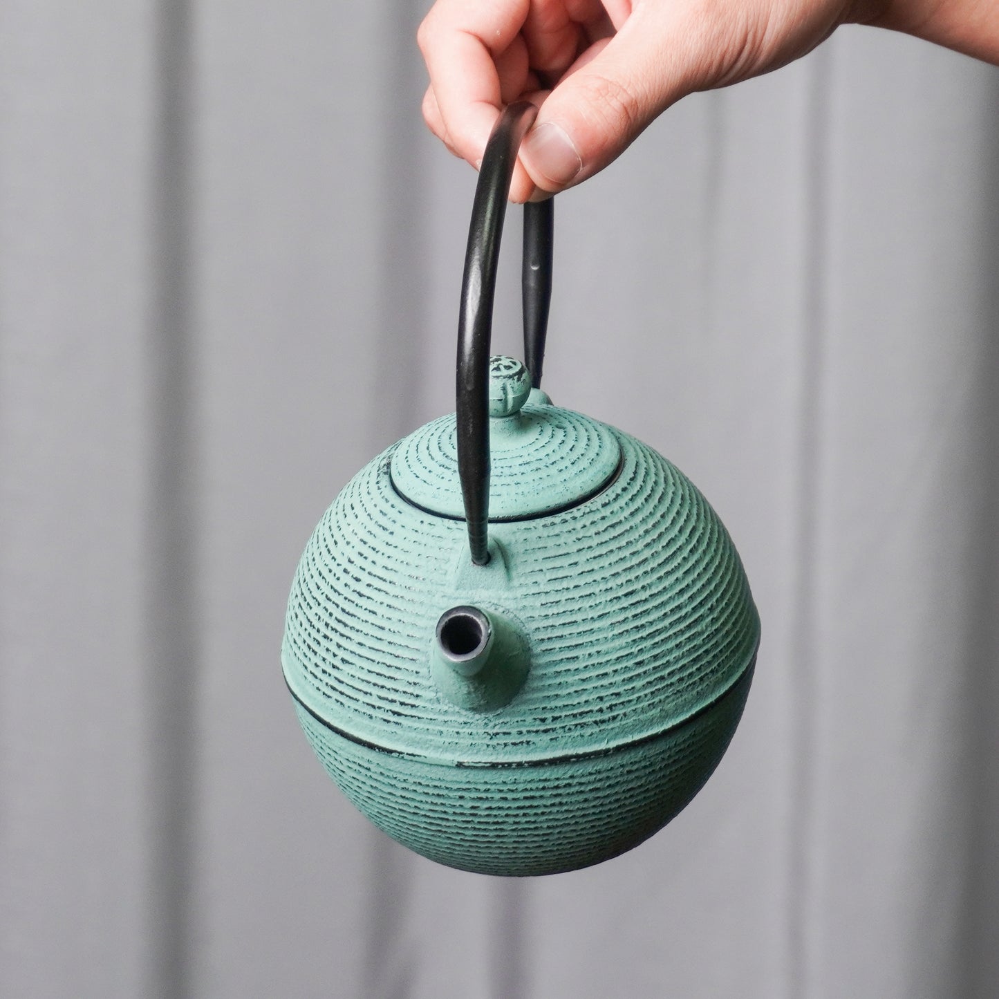 Turquoise Textured Cast Iron Teapot | Handcrafted Rhythm for Calm Living