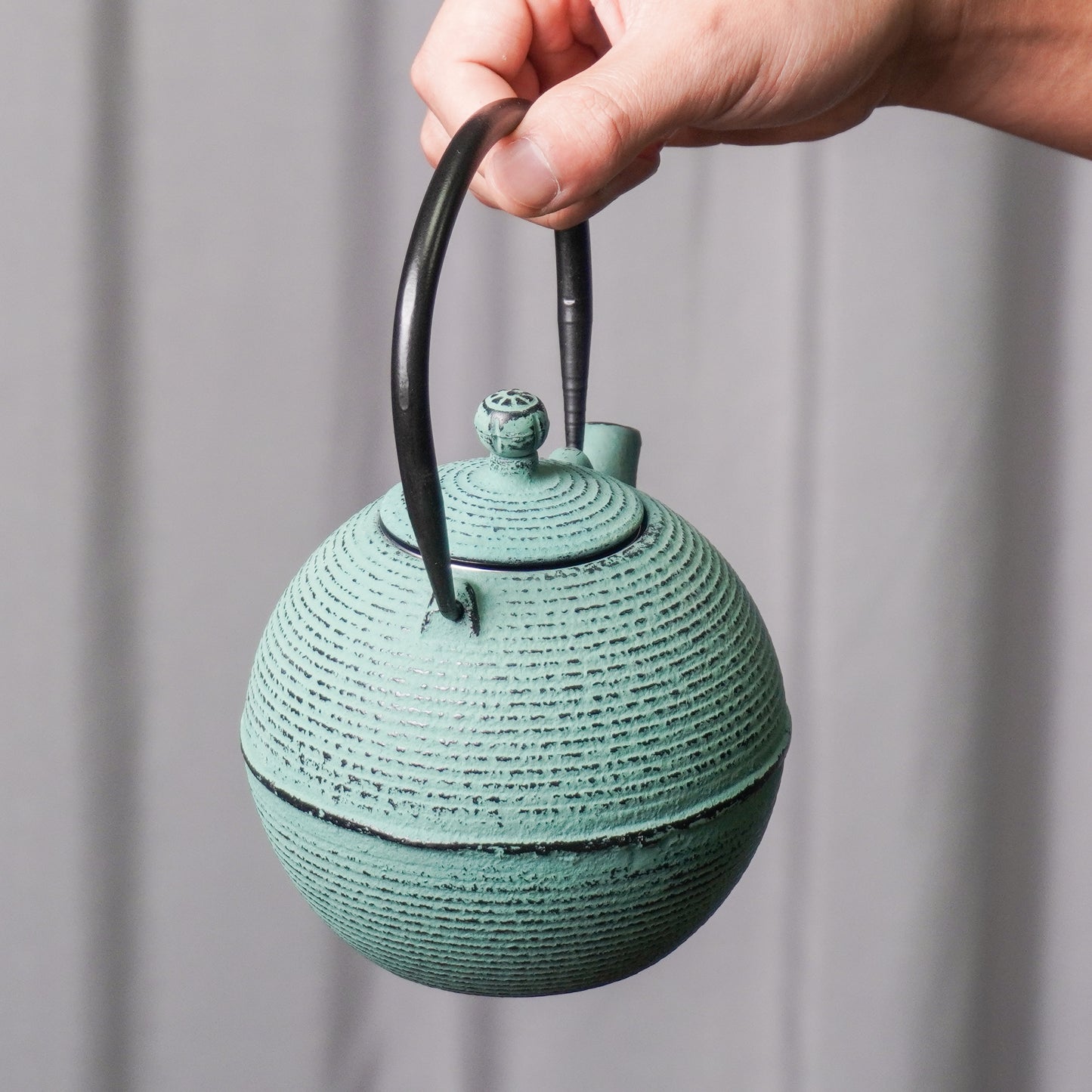 Turquoise Textured Cast Iron Teapot | Handcrafted Rhythm for Calm Living