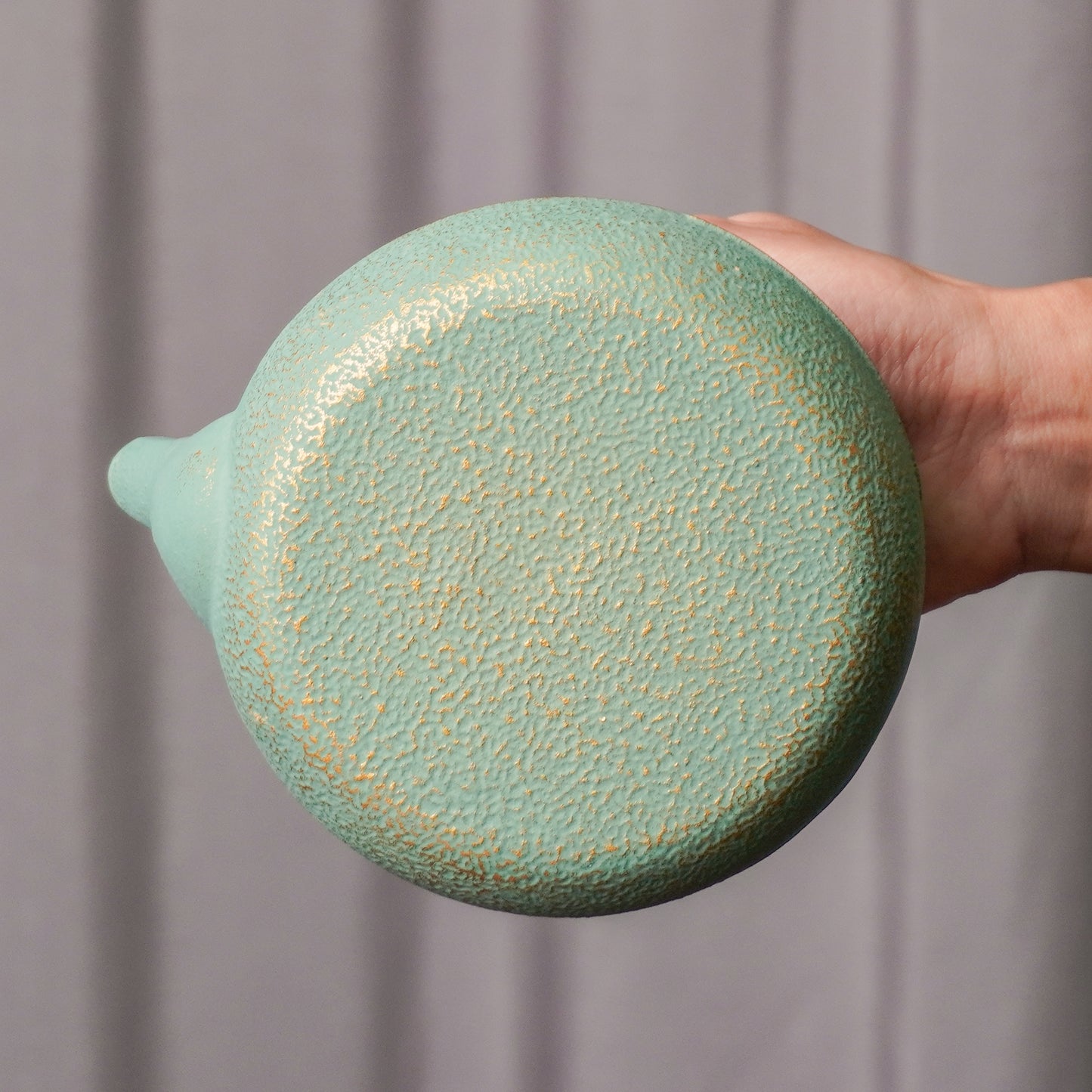 Turquoise & Gold Starburst Cast Iron Teapot | Handcrafted Elegance for Everyday Rituals