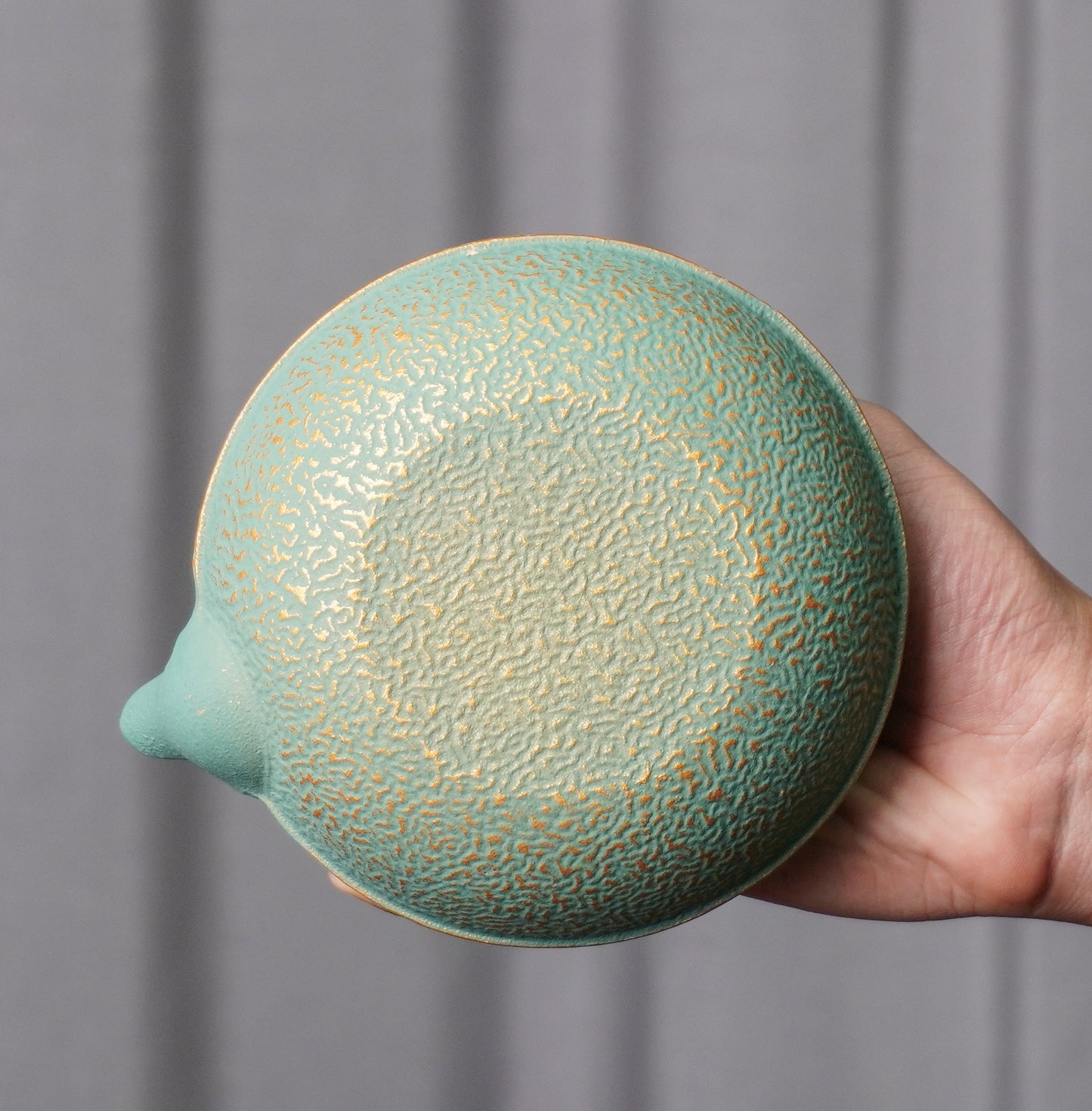 Turquoise Gourd-Embossed Cast Iron Teapot | Handcrafted Heritage for Tea Rituals