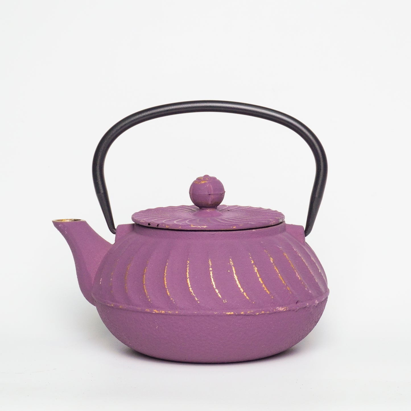 Purple & Gold Cast Iron Teapot | Handcrafted Elegance for Modern Homes