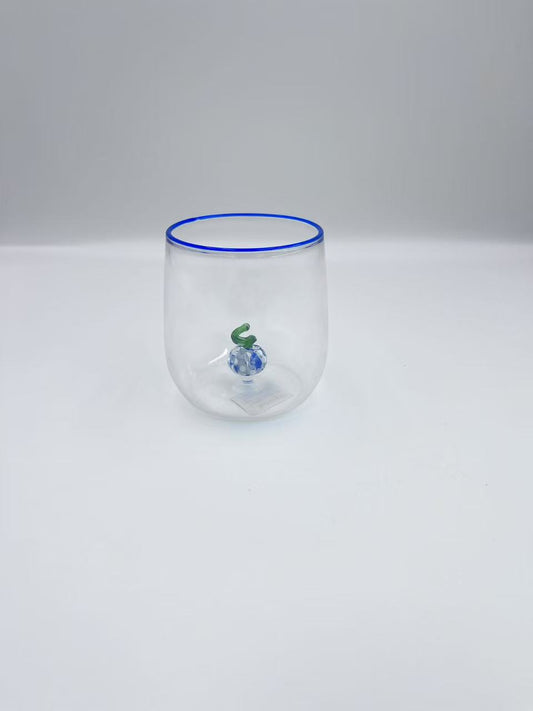 Transparent Glass Cup with Artistic Inner Sculpture