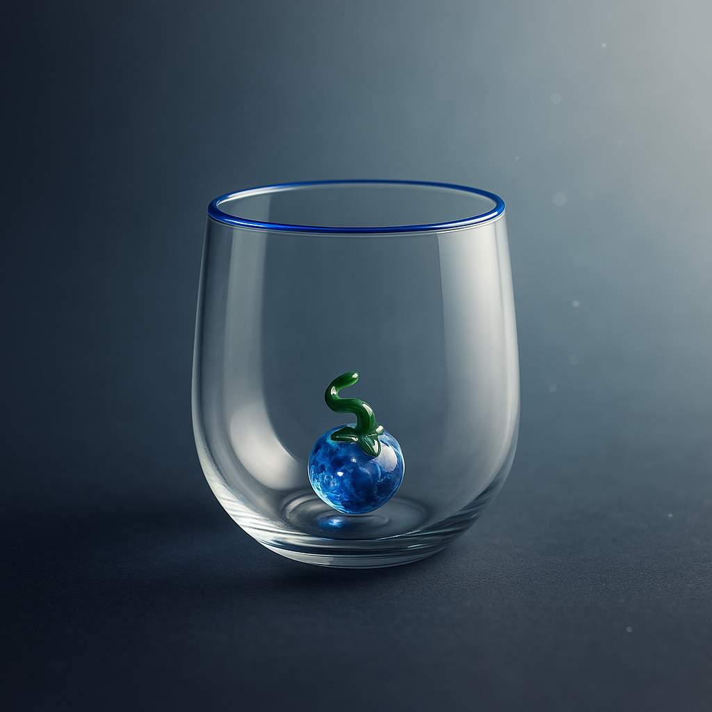 Transparent Glass Cup with Artistic Inner Sculpture