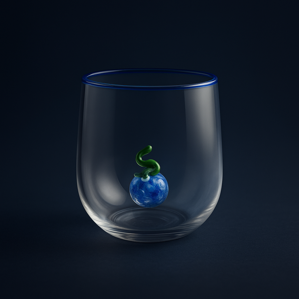Transparent Glass Cup with Artistic Inner Sculpture
